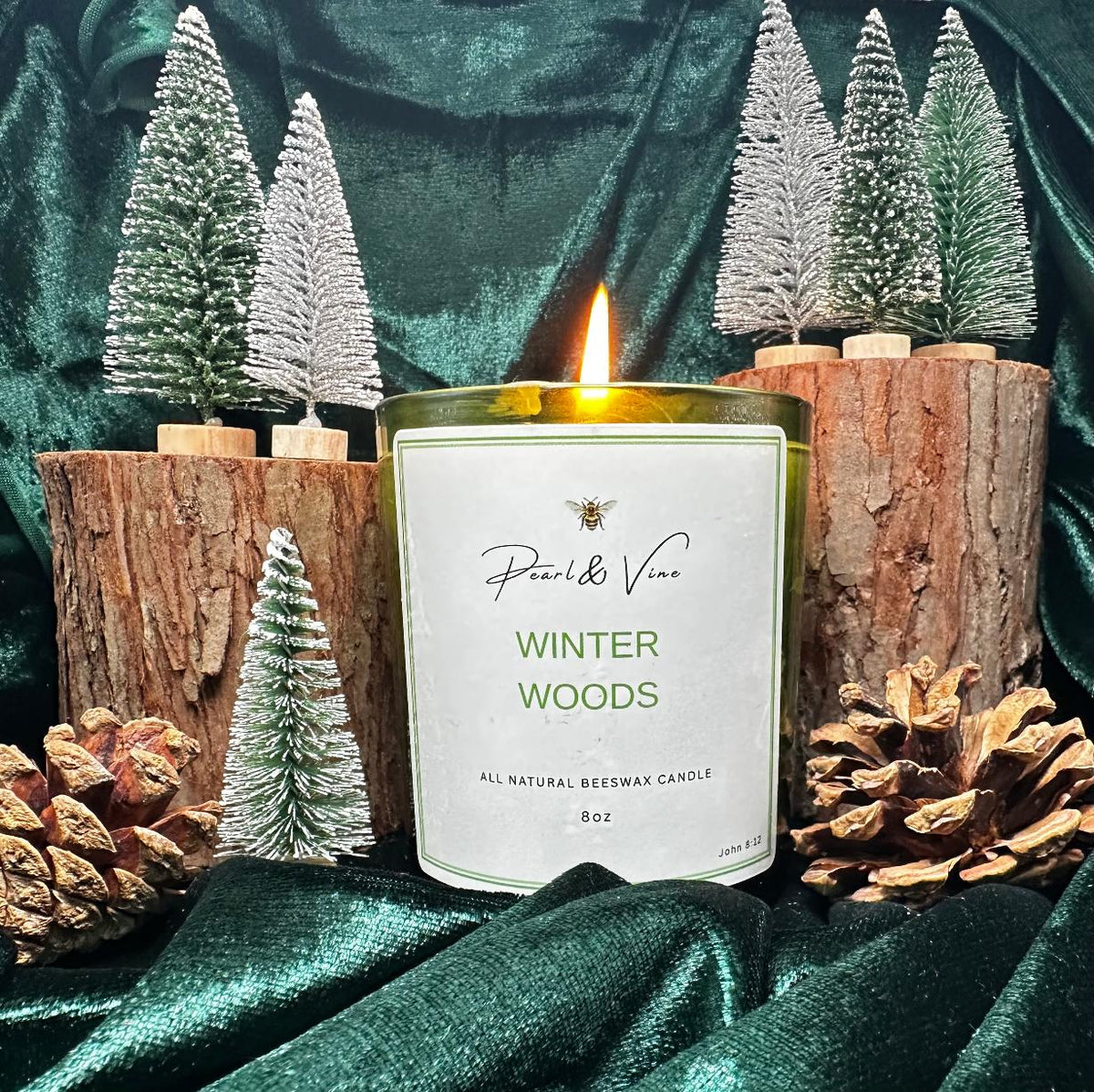 Winter Woods 8oz Beeswax Candle