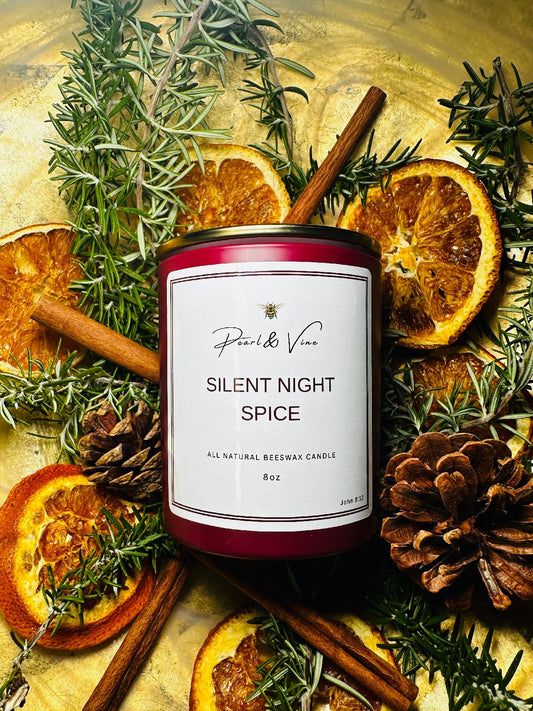 Silent Night Spice Beeswax Candle