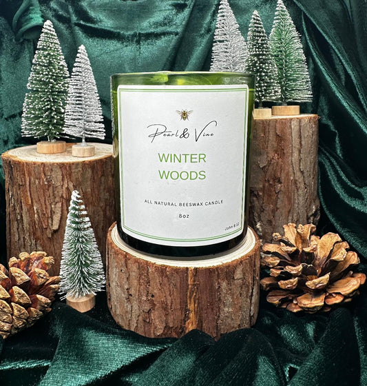 Winter Woods 8oz Beeswax Candle
